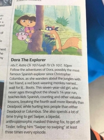 Malaysian TV Guide synopsis of Dora the Explorer