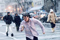 Man saves ice cream from blizzard