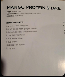 Mango protein shake Are you sure