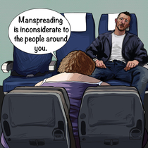Manspreading on the train is bad