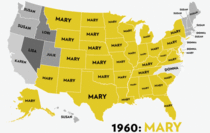 Map Most Popular Names for Girls State-by-State