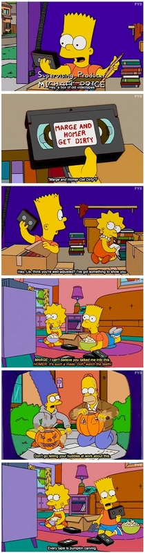 Marge and Homer get dirty