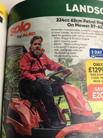 Mark Hamill has fallen on hard times and has started to do advertising for ride on lawn mowers in the toolstation uk catalogue