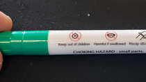 Marker manufacturer left out a couple of key words