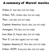 MARVEL movies in a line