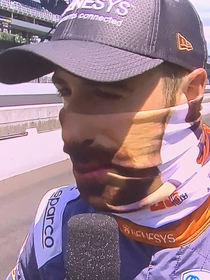 Mask of James Hinchcliffe at Indy  Qualifiers