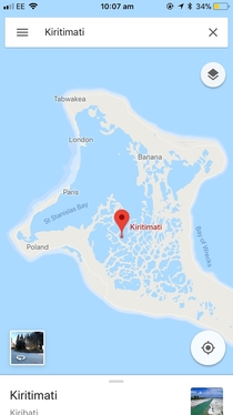 Maximum effort given when naming places on this island in Kiribati
