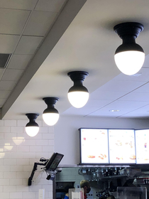 Maybe I have a perverted mind but the lights in Chick fil-a look like butt plugs