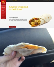McDonalds breakfast sausage burrito