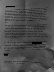 McDonalds Resignation Letter