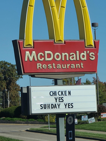McDonalds throwing shade at Chick-fil-A