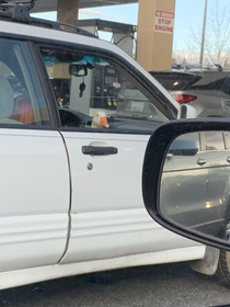 Meanwhilewhile waiting to get gas at my local Costco