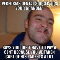 Meet my dentist His parents are my neighbors and we help them because hes always busy This was his way of saying thank you