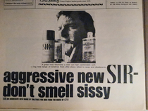 Mens cologne advertisements in  were Of their time