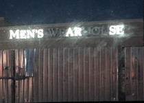 Mens wear house has some lights out