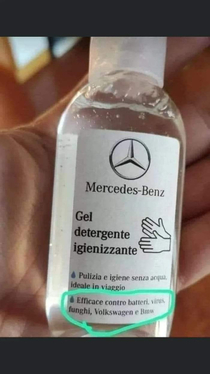 Mercedes-benz hand sanitizer Effective against bacteria viruses fungi Volkswagen BMW