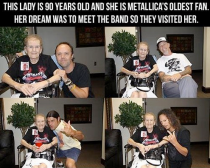Metallica meetin their oldest fan