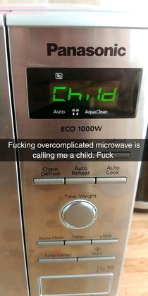 Microwave needs calm down with its burns