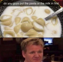 Milk first definitely