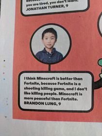 Minecraft is more peaceful than fornite