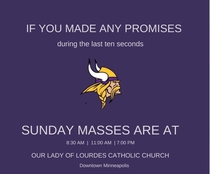 Minneapolis Catholic Church posted this in response to last nights last second touch down