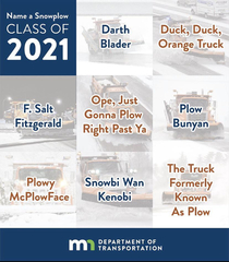 Minnesotas  Snow Plow naming contest results have been announced