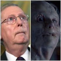Mitch McConnell looks like Gary Oldman without a face from Hannibal