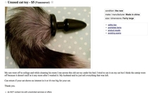 Mom selling her sons cat toy on craiglist