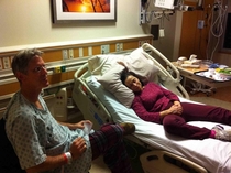 Mom visits Dad in the hospital Who gets the bed