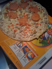 More pepperoni pieces on the carton 