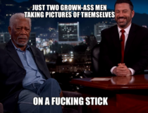 Morgan Freeman is not a fan of the selfie stick