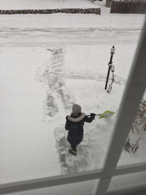 Most turned on Ive ever been in the morning Woke up to the sound of my fiancee shoveling