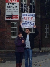 Motivational sign at the Dublin Marthon this morning