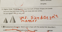 Mt st grade son had this funny answer on his homework