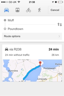 Muff is only  minutes from Poundtown