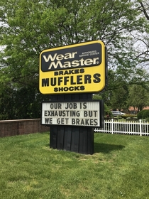 Muffler shop understands dad jokes