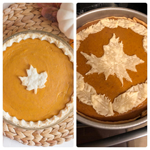 My attempt at a leaf pie is on the right Could be worse