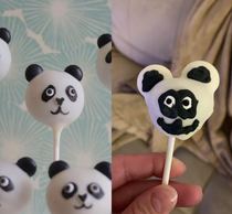 My attempt at panda cake pops 