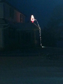 My aunt had been complaining they hadnt been festive enough I present to you my uncles masterpiece