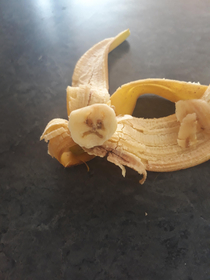 My banana was a bit upset at being sliced up