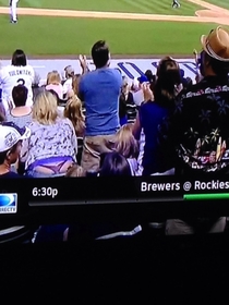 My boss and his wife hold these seats He always tells me how you can see him when the Rockies hit a home run Well tonight that paid off Becky your thong is now famous