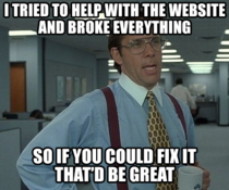 My boss said he tried to help with the website Ive been working on for days