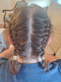 My boyfriend has refused to get a haircut during lockdown it makes for some pretty good French braids