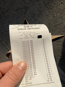 My boyfriends grocery receipt