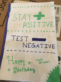 My boyfriends niece dropped off this card today for the birthday boy