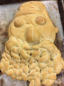 My bread Santa kinda looks like the anatomy park homeless guy from Rick and Morty