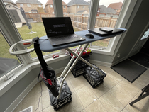 My bros cheapskate standing desk WFH life