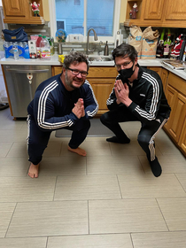 My brother and law and I each got eachother Adidas tracksuits for Christmas