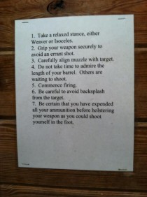 My brother brought me along to watch him shoot shotgun at his local H club Here are the bathroom rules