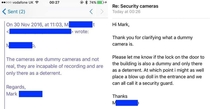 My brother got his bike stolen in front of the building where he lives and wanted to take a look at the cameras Here is the mail conversation
